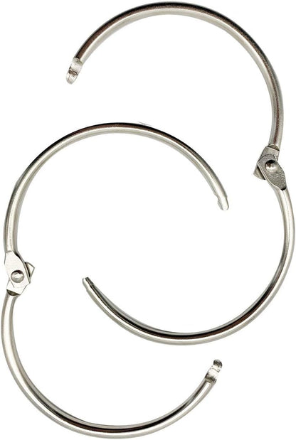 KTOJOY 2 Inch (15 Pack) Loose Leaf Binder Book Rings, with Metal Nickel Plated for Key,and Index Cards, for School, Home, or Office, Silver