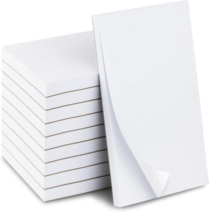 KitchenDine 10 Pack Note Pads 3x5 | 100 Sheets Per Memo Pad | Server Note Pads | Scratch Pads for Writing | White Blank Notepads in Bulk | Small Notepad | Paper Pads for To Do Grocery List