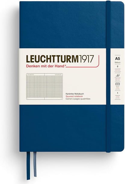 LEUCHTTURM1917 - Notebook Hardcover Medium A5-251 Numbered Pages for Writing and Journaling - Thinking Ahead (Plain Paper, Spice Brown)