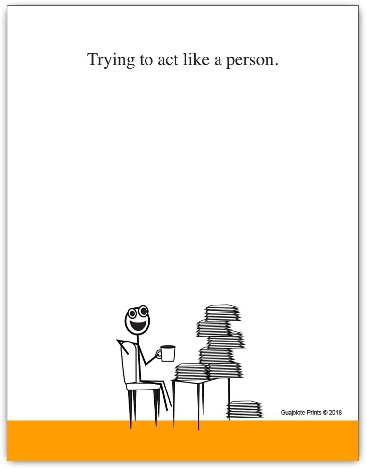 Funny Notepads (4-Pack) — Office & Work From Home Gag Gift for Coworkers or Friends — Sarcastic Desk Memo Pads — Everything Is Fine, This Is My Life Now, I Have No Idea What I’m Doing, I’m Not Even Trying Anymore
