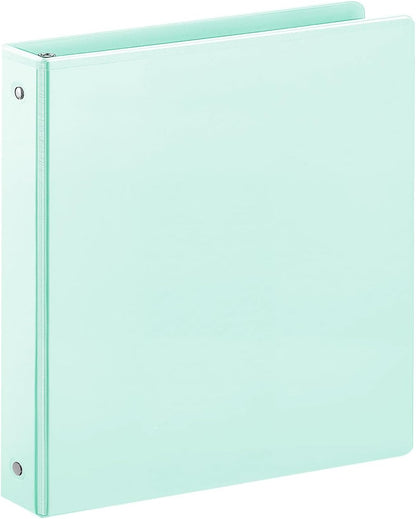 SUIN 1 Inch 3 Ring Binder, Clear 1'' View Presentation Binders with 2 Pockets, Fits 8.5 x 11 Letter Size, Durable Polypropylene, Non-Stick & PVC-Free for School, Office & Home (Orange)