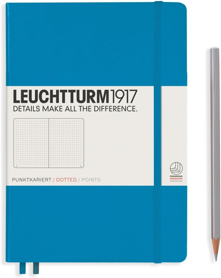 LEUCHTTURM1917 - Notebook Hardcover Medium A5-251 Numbered Pages for Writing and Journaling (Navy, Ruled)