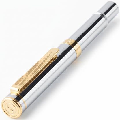 Scriveiner Black Rollerball EDC Luxury Pen, Stunning Pocket Pen with Chrome Finish, Cool Writing, Best Gift for Men & Women, German Schmidt Refill, Nice Present, Fancy Office Designer Set
