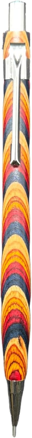 Spiral Grain Wooden Mechanical Pencils -Unique Colors Airplane Aluminum Core Artist's Drawing Pencil Comes with Gift Box (Walnut)