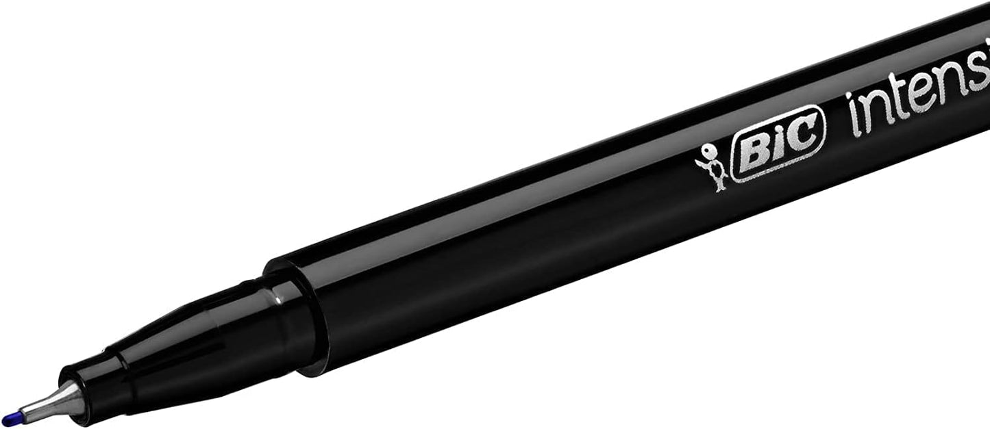 Bic Intensity 0.4 mm Fine Point Writing Felt Tip Pens (Pack of 12) 12 Black