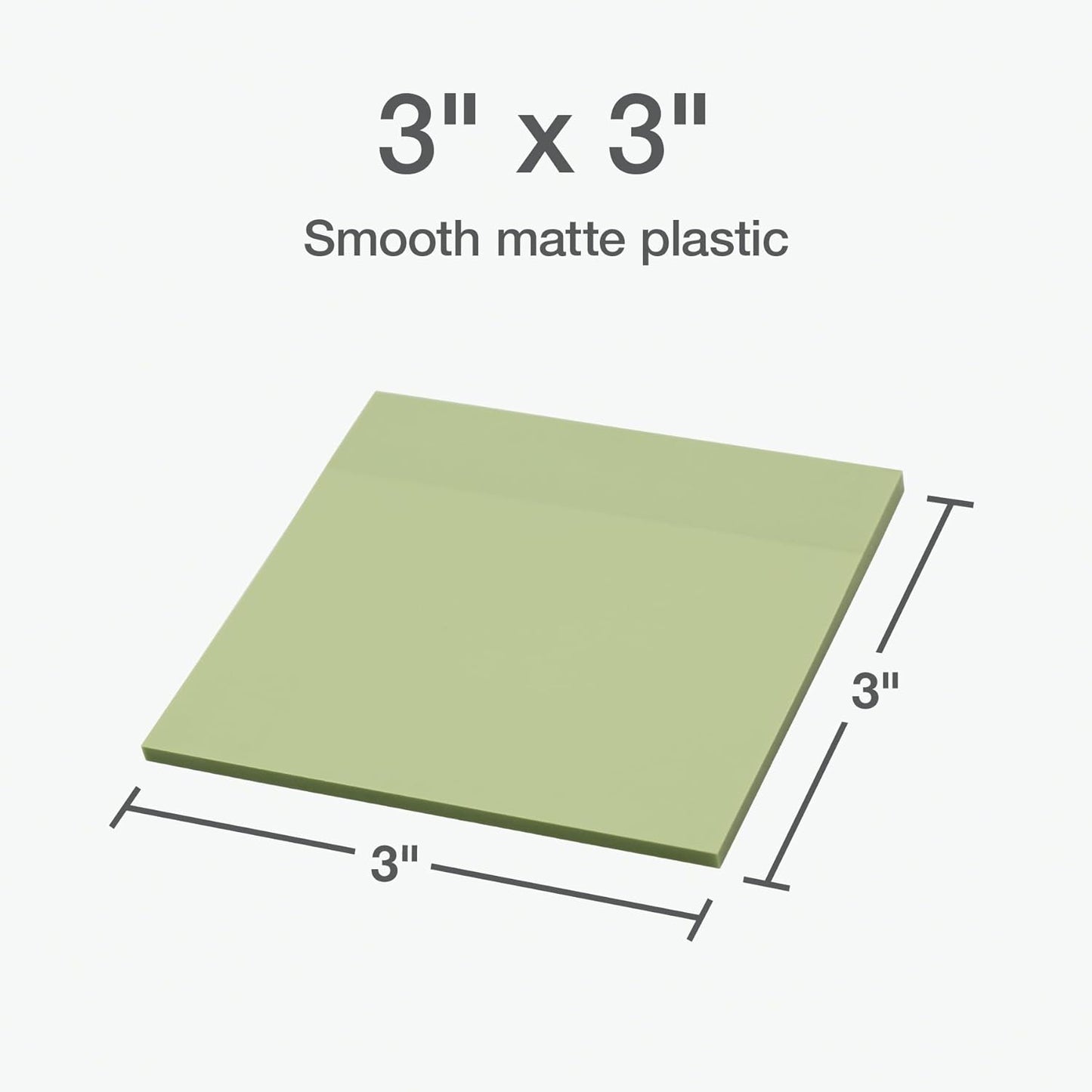 Redi-Tag Translucent Sticky Notes, Transparent Self-Stick Notes, 3" x 3", 4 Pads, 50 Notes Per Pad, 200 Sheets (1006596)