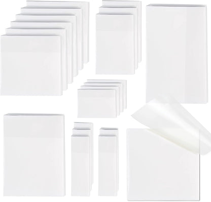 [1000 PCS] Transparent Sticky Notes, 6 Sizes Clear Sticky Notes Pads, Waterproof Self-Adhesive Translucent Sticky Notes for Annotating Books, See Through Sticky Notes for School & Office