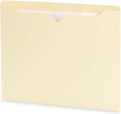 Blue Summit Supplies Manila File Jackets, Reinforced Straight Cut Tab, Designed for Use in Standard Hanging Files, Letter Size, 100 Pack