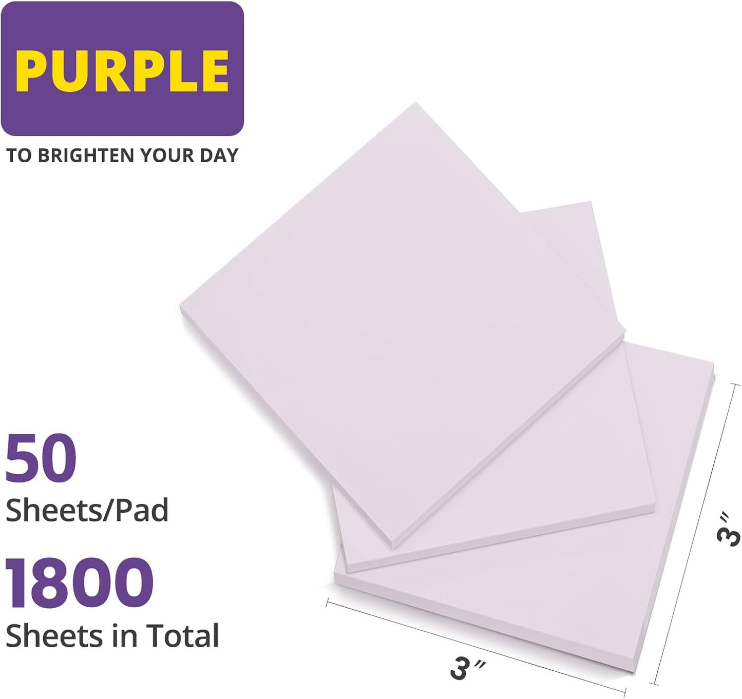 Sticky Notes, 36 Pads, 3x3 Inches Self-Stick Note Pads, Perfect for Office, Study, and Daily Life Organization - Bright