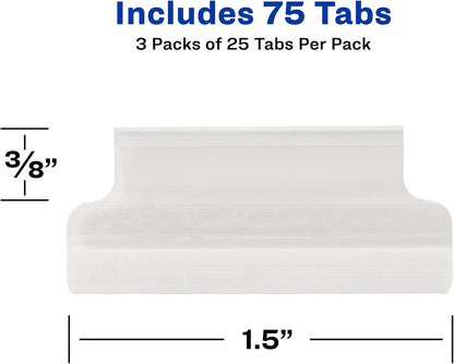 Avery Index Tabs with Printable Inserts, 1-1/2", Self-Adhesive, 25 Tabs Total (16230)
