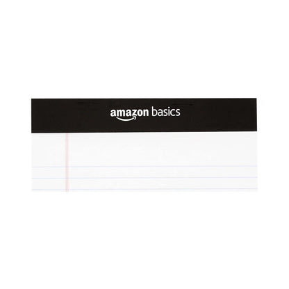 Amazon Basics Narrow Ruled Lined Writing Note Pads for Notes, Office Supplies, 5" x 8", White, 12-Pack of 50 Pages, Perforated