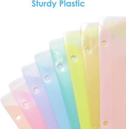 8 Count Binder Dividers with Two Pockets, 8 Tabs Binder Dividers for 3 Ring Binder Letter Size, Durable Plastic Binder Divider with Tabs, Insertable Big Tabs, 1 Set, Pastel