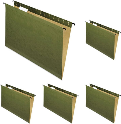 Pendaflex SureHook Reinforced Hanging File Folders, Legal Size, Standard Green, 1/5 Cut, 20/BX (6153 1/5)