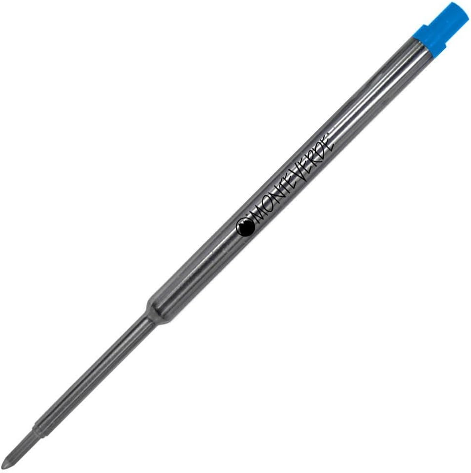 Monteverde USA Soft Ballpoint Refills to Fit Waterman Ballpoint Pens, Medium Point, Blue, 2-Pack, Smooth Writing for Creative and Professional Use