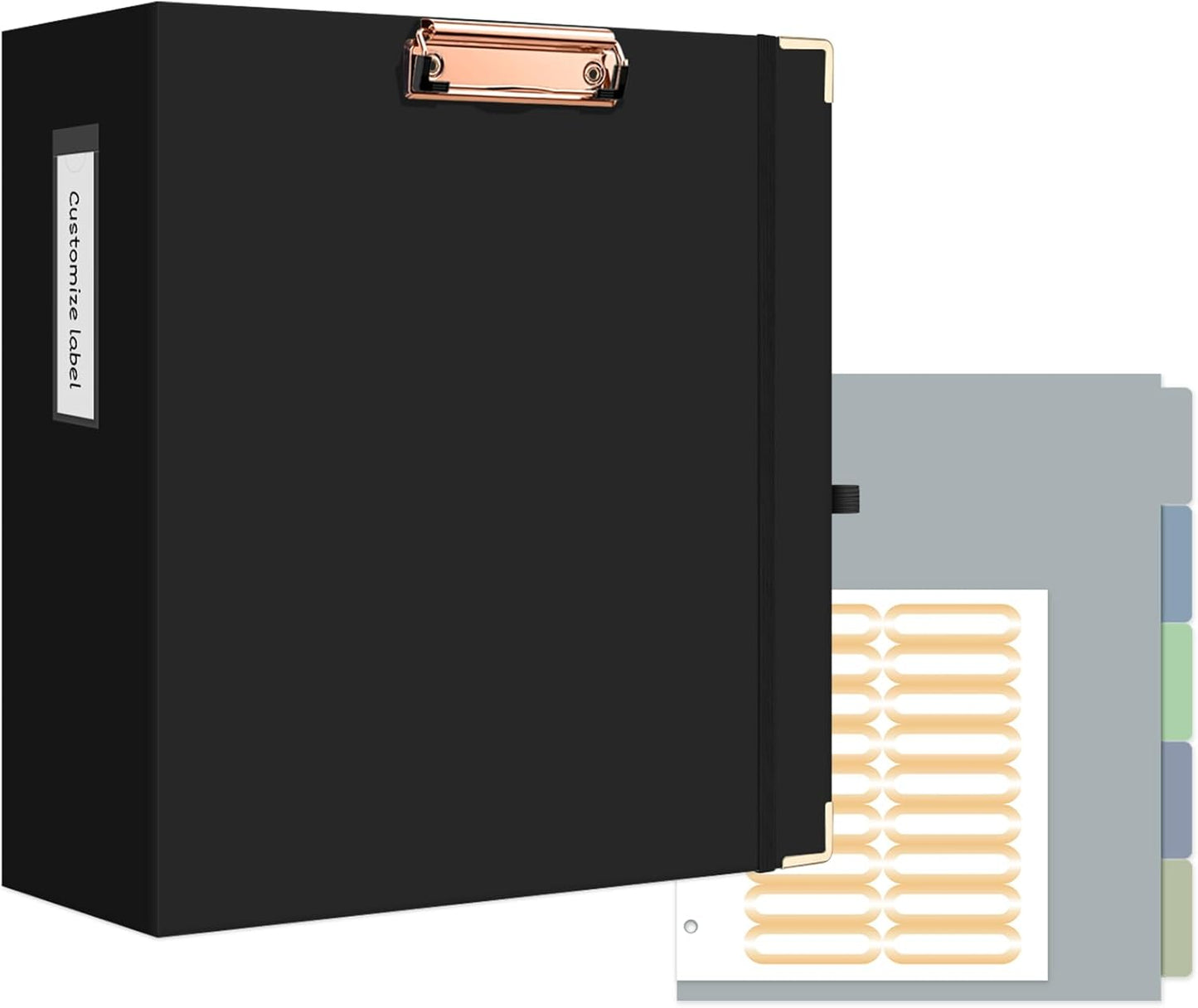 Ospelelf Binder 3 Ring 1 Inch, Floral Round Ring Clipboard Binder for Letter Size with 5 Tab Dividers, File Folder Labels, for School and Office Supplies