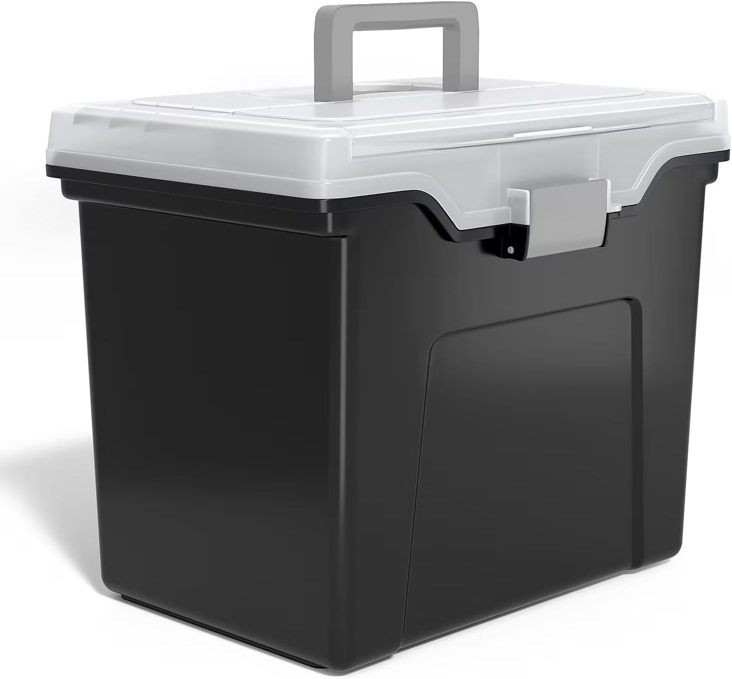 STAPLES Plastic File Box with Snap Lid, Letter/Legal Size, Clear, 4/Carton
