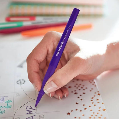Paper Mate Flair Felt Tip Pens, 24 Vibrant Colors, Medium Point 0.7mm, 4 Unique Styles, No-Bleed Ink for Students and Teachers