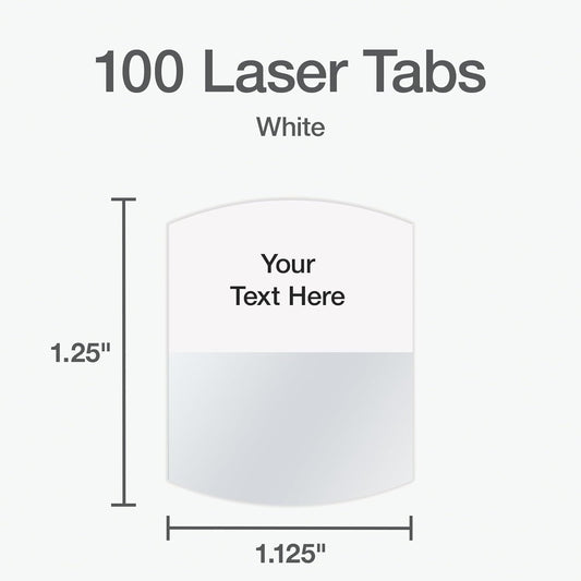 Redi-Tag Laser Index Tabs, Divider Tabs, Permanent Adhesive Index Labels, Customizable Divider Labels, Divider Labels for School, Home and Office, 1-1/8" x 1-1/4", White, 375 Tabs, (B39017)