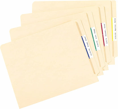 Avery File Folder Labels with Sure Feed, 2/3" x 3-7/16", 750 Printable Labels, Removable, Assorted (6466)