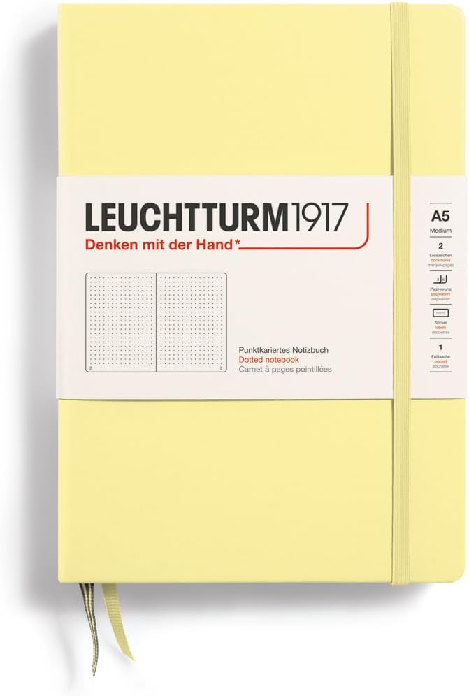 LEUCHTTURM1917 - Notebook Hardcover Medium A5-251 Numbered Pages for Writing and Journaling (Navy, Ruled)