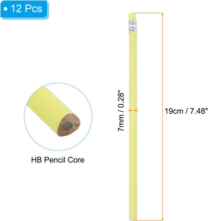 PATIKIL Round Pencils, 12 Pack Triangle HB Graphite Pencil Woodcase Wooden Pencils with Eraser for Classroom Office Writing Drawing Supplies, Pink