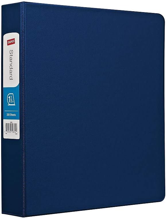 Staples Standard 2-Inch 3-Ring View Binder, Holds Up to 450 Sheets, Orange, Durable Binder for Office & School