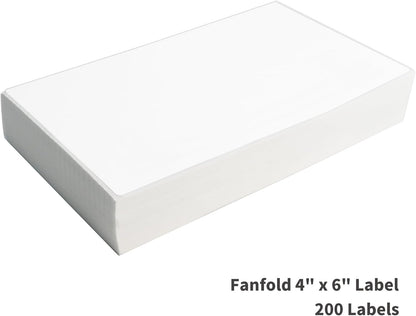 L LIKED 200 4x6 Thermal Labels Fanfold, Direct Thermal Shipping Labels - Perforated and Strong Adhesive