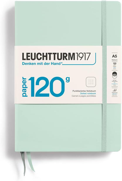 LEUCHTTURM1917 - 120G Special Edition - Medium A5 Hardcover Notebook - 203 Numbered Pages with 120gsm Paper (Navy, Dotted)