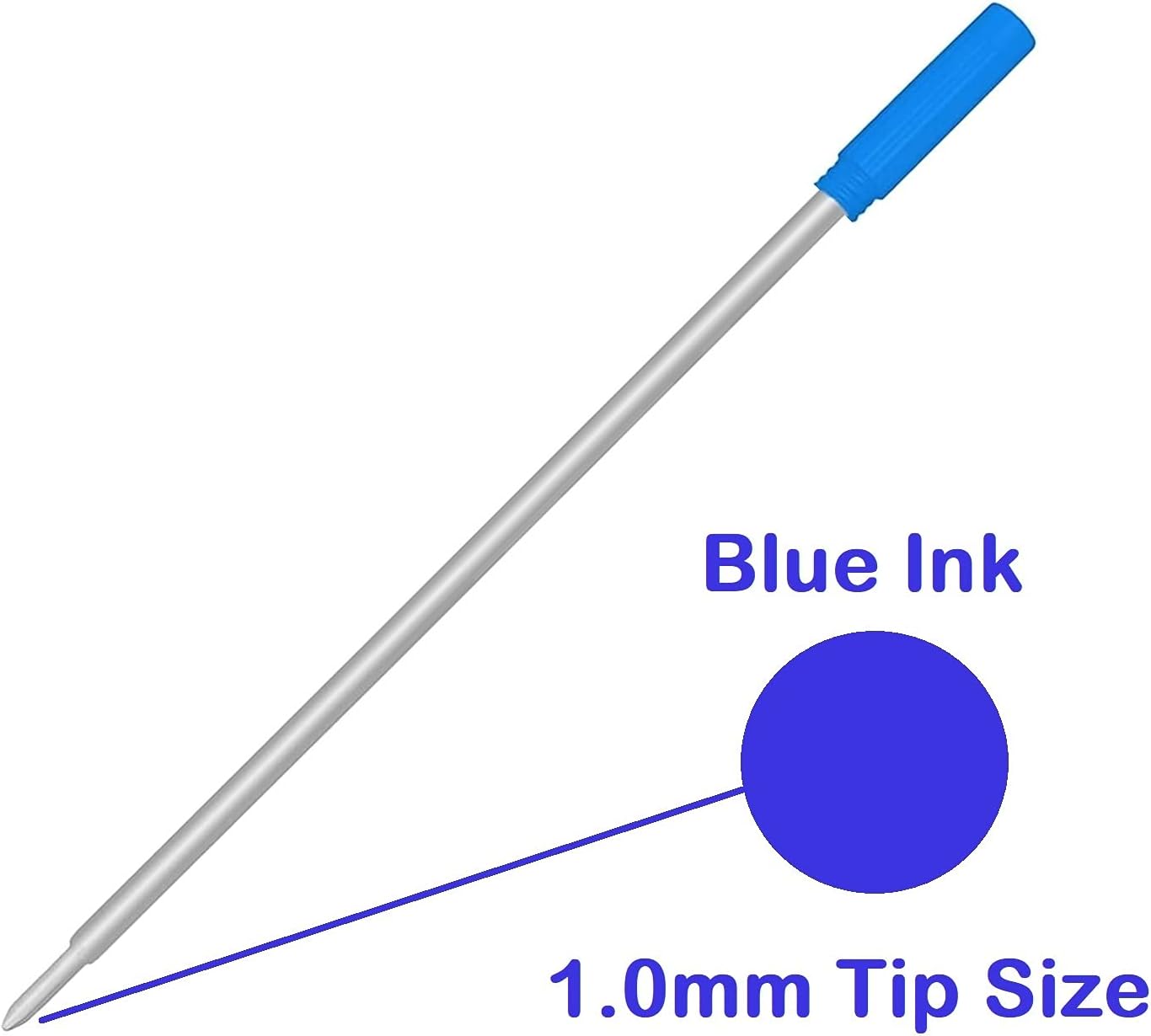 Pen Savings Ballpoint Pen Refills for Cross Pens, Medium Point 1.0mm, Frictionless Flow Smooth Writing, 10 Pack (Purple)