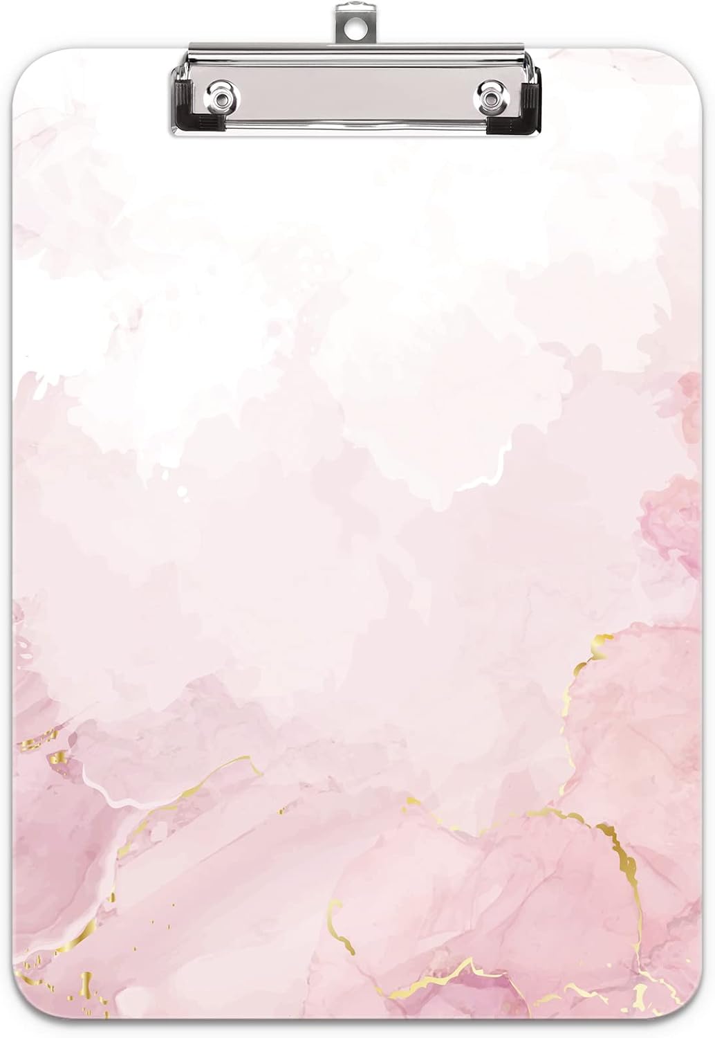 Hongri Plastic Cute Clipboard, Letter Size for Students, Teacher, Woman and Kids, Low Profile Clip, Decorative Pattern, Size 9 x 12.5 in, Dream Marble
