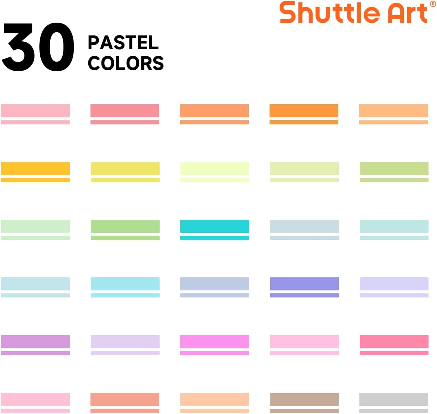 Shuttle Art Pastel Highlighters, 18 Colours Dual Tip Highlighters, Highlighter Markers Assorted Colours, Perfect for Colouring, Underlining, Highlighting, Journaling in School Office Home