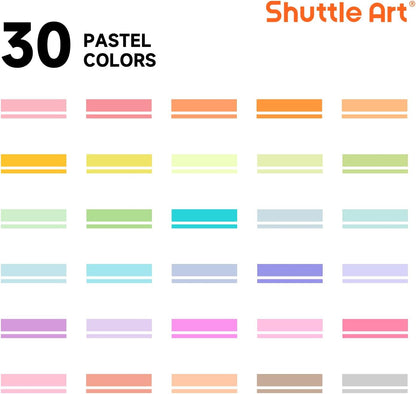 Shuttle Art Pastel Highlighters, 18 Colours Dual Tip Highlighters, Highlighter Markers Assorted Colours, Perfect for Colouring, Underlining, Highlighting, Journaling in School Office Home