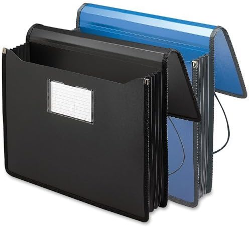 Smead Poly Wallet, Accordion File Organizer for File Folders, Legal Size, Black, 5-1/4 inch Expansion, Office Supplies, Document Organizer (71510)