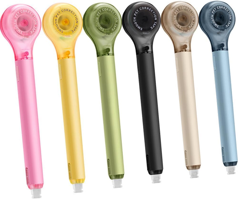 Qtopun Correction Tape Pen, White Out Tape Roller Strong Coverage Per Roll Quick-Dry Correction Tape for School Office Home (6)
