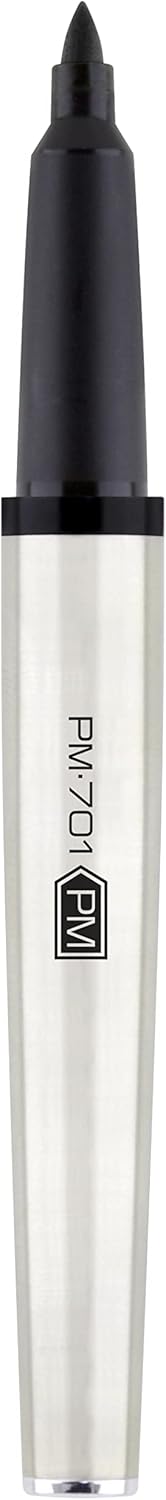 Zebra Pen, PM-701 Permanent Marker, Fine Bullet Point, Black Ink, Stainless Steel Barrel, Refillable, Includes 1 Refill, Cap Off Time of 120 Hours, 1-Pack (65211)