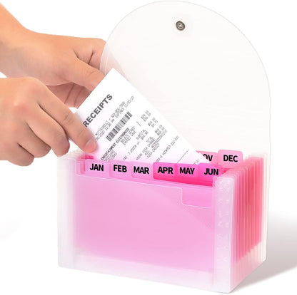 H4D Coupon Receipt Holder, 13 Pocket Accordion File Organizer, 7x4.5 Inches, Black