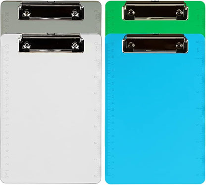 JAM PAPER Small Plastic Memo Clipboards with Low Profile Metal Clip - Mini (6 x 9) - Blue - Clip Board Sold Individually