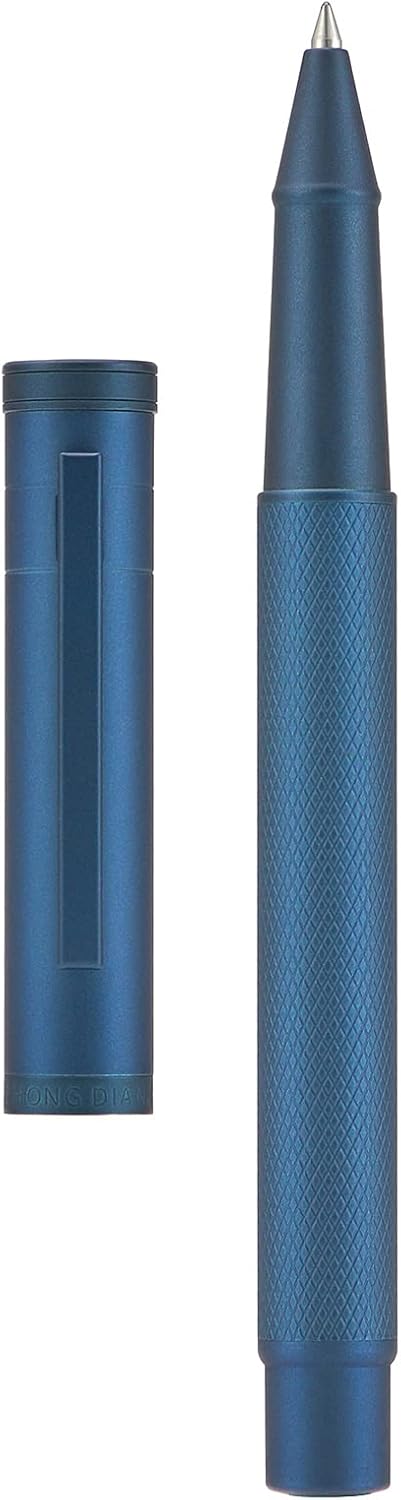 Hongdian Matte Black Forest Rollerball Pen with Schmidt Black Ink Refill, Classic Design with Metal Case for Business Signature