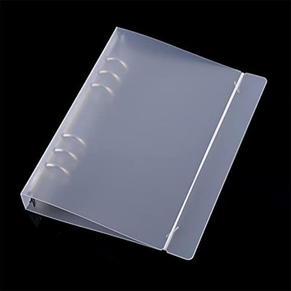 A4 4-Holes Round Ring View Binders Plastic Cover, Refillable Notebook Journal Binder File Folder, Loose Leaf Sheet Protector/DIY Scrapbooking/Binder Cover Protector (Purple)
