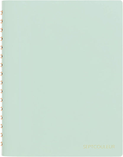 Maruman Septcouleur Grid Notebook- A5, 8.35" x 6.22", 100 Sheets / 200 Pages, 3mm Graph Paper Journal, Durable Rose Gold Wire-bound Spiral, Water Resistant Cover, Spicy Coral Pink, Made in Japan