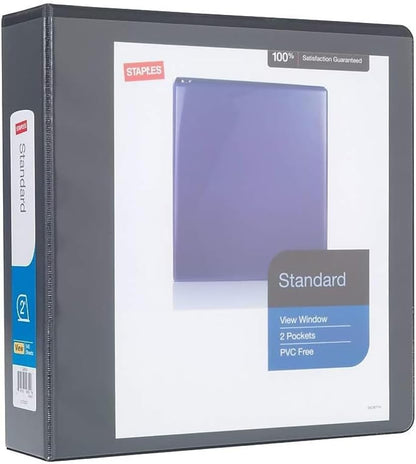 Staples Standard 2-Inch 3-Ring View Binder, Holds Up to 450 Sheets, Orange, Durable Binder for Office & School