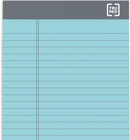 TRU RED Notepads, 5” x 8”, Narrow Ruled, Canary, 50 Sheets/Pad, 6‑Pack