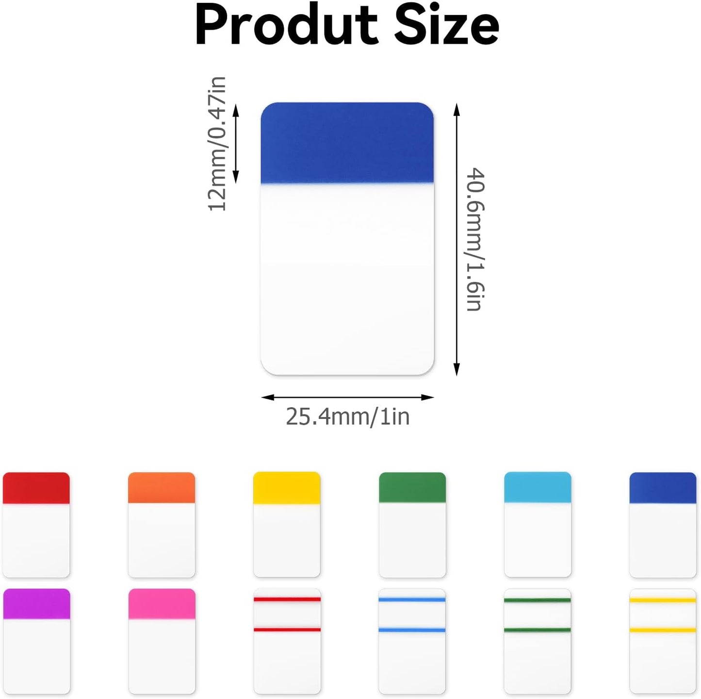 1 Inch Tabs for Notebooks, 960 Pieces Sticky Note Tabs File Index Tabs for Books, Binders, Papers, Documents, File Folders (48 Sets 12 Colors)