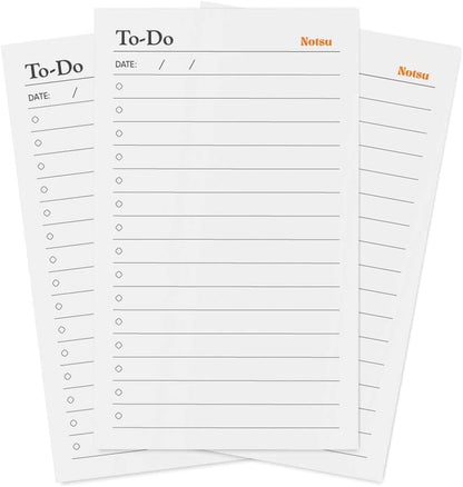 Notsu To Do List Grid Index Cards 3x5 | 50 Task Planner Foldable Vertical Notecards with Rounded Corners
