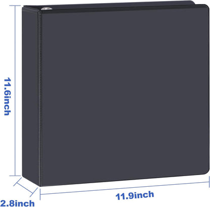3 Ring Binder 1-1/2 Inch, ViVin Sturdy 1.5"-Slant D Ring Binder with 2 Interior Pockets, Clear View Cover, PVC-Free, Fits 350 Sheets of US Letter Size Paper (6 Pack, White)