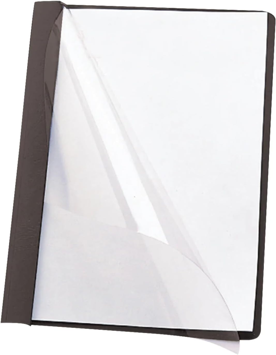 Smead Clear Front Report Cover, Three Double Tang Side Fasteners, 1/2" Capacity, Letter Size, Black, 25 per Box (87453)