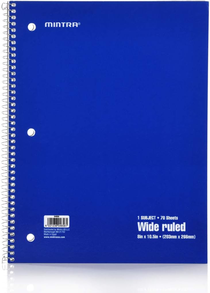 Mintra Office Spiral Notebooks, Wirebound, Journals for School, Work, Business, Aesthetic Stationery, Writing Pads, Teacher & Student Supplies (6, Pastel, College)