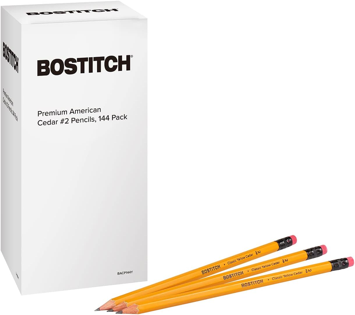 Bostitch Office Premium #2 Pencils, American Cedar Wood, Pre-Sharpened, HB Graphite, 12-Pack