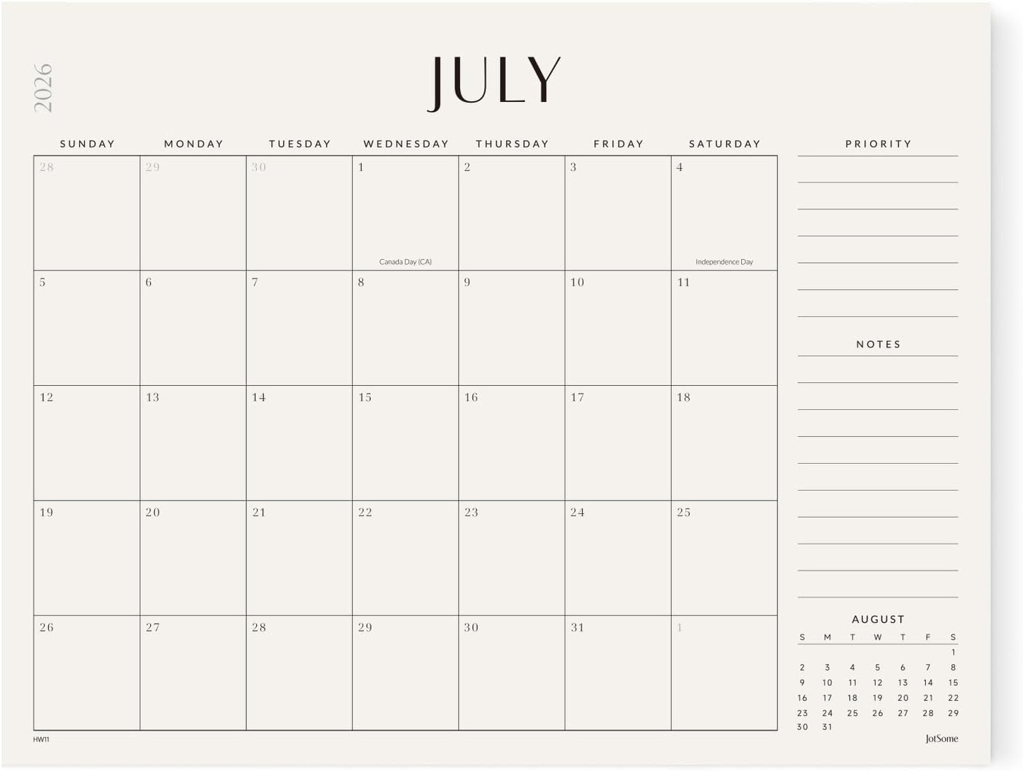 Jotsome Large Desk Calendar 2026-2027, Desk Pad Calendar From Now to June 2027 22x17 inch, Desk Blotter Calendar for Home and Office, Easy Planning (Beige, 17" x 22")