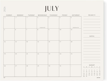 Jotsome Large Desk Calendar 2026-2027, Desk Pad Calendar From Now to June 2027 22x17 inch, Desk Blotter Calendar for Home and Office, Easy Planning (Beige, 17" x 22")